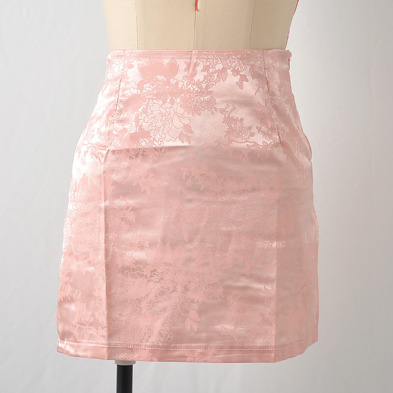 

2021 New Spring Summer Floral Mini Skirt Cute Silk Split Office Clubwear Solid Color High Waist Sexy Clothing