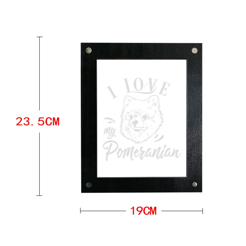 Светодиодный ночник с надписью I Love My pomerman Zwergspitz|Рамка| |