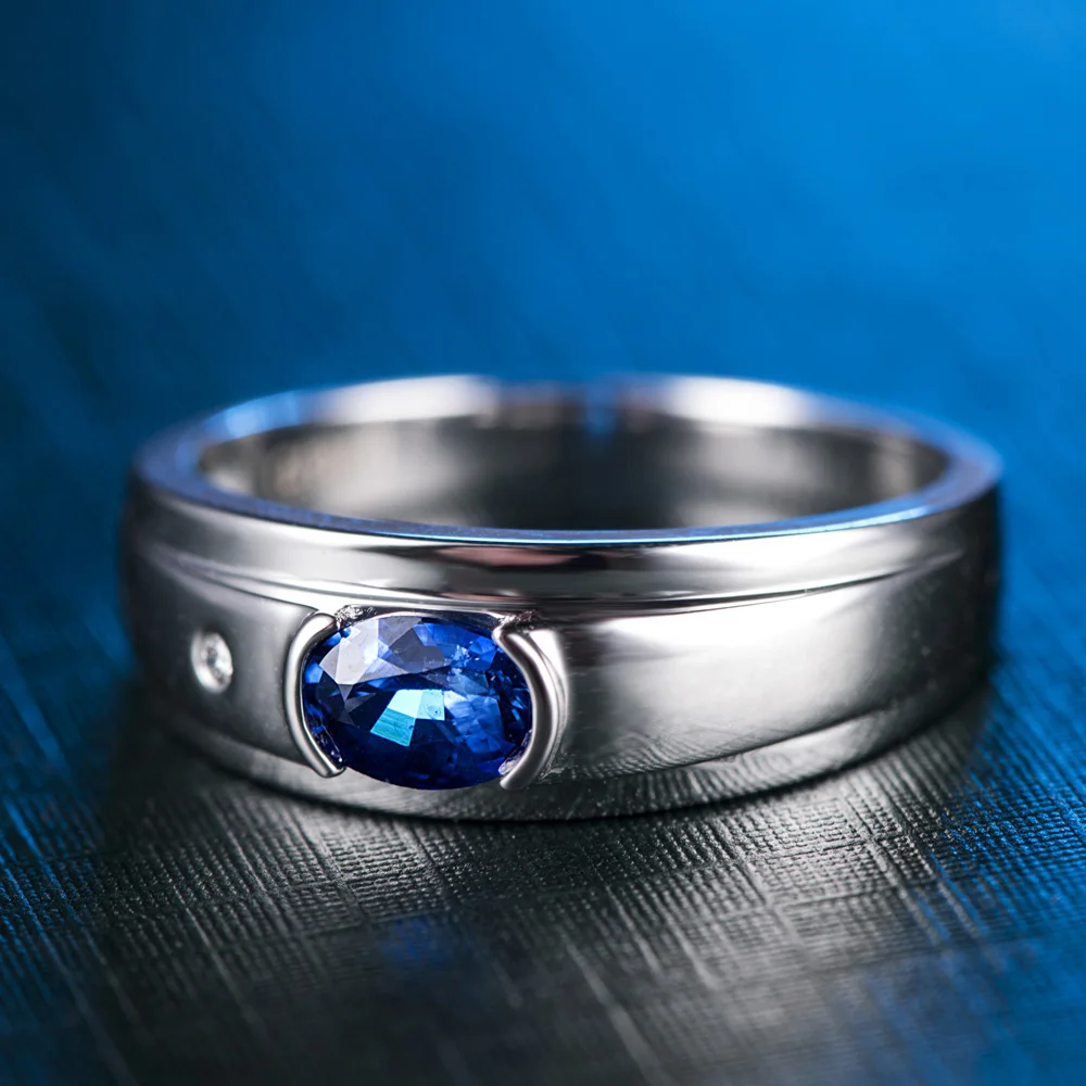 Роскошное модное ювелирное Открытое кольцо с круговым синим кубическим