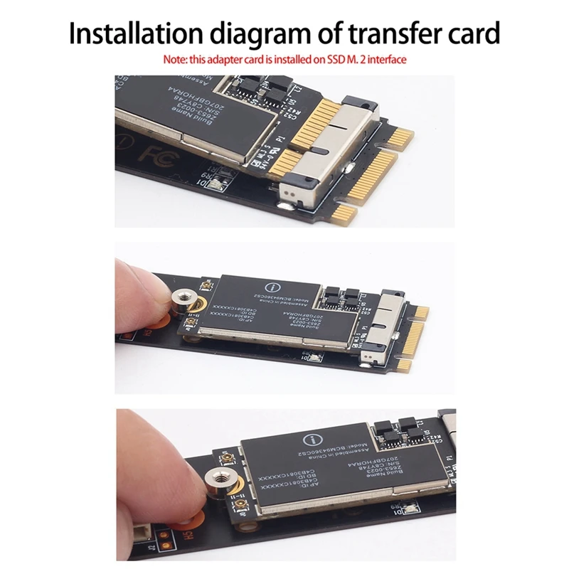 Сетевая карта на жесткий диск NGFF B + M Key Adapter Card BCM94360CD/2CS/CS2 Спецификация 802.11AC |