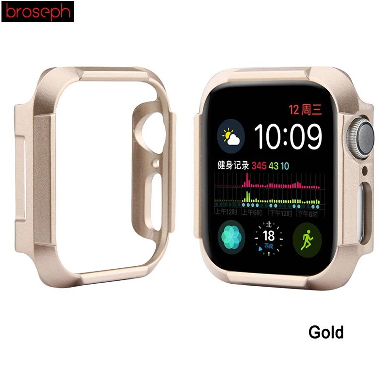 Gold Защитная рамка корпуса для iWatch 4 44 мм 40 мм ПК Чехлы для часов для Apple watch Series 4 Обложка Аксессуары для часов - Цвет: Gold