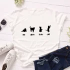 Летняя женская футболка с принтом милых кошек, женские футболки с коротким рукавом, хипстерская футболка с графическим рисунком в стиле Харадзюку, модная женская футболка