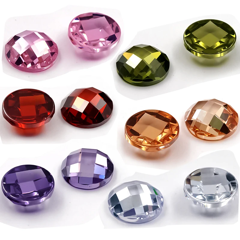 

Size 4~9mm Round Shape Checkerboard Cut Flat Back Cubic Zirconia Stone Loose CZ Stones Synthetic Gems