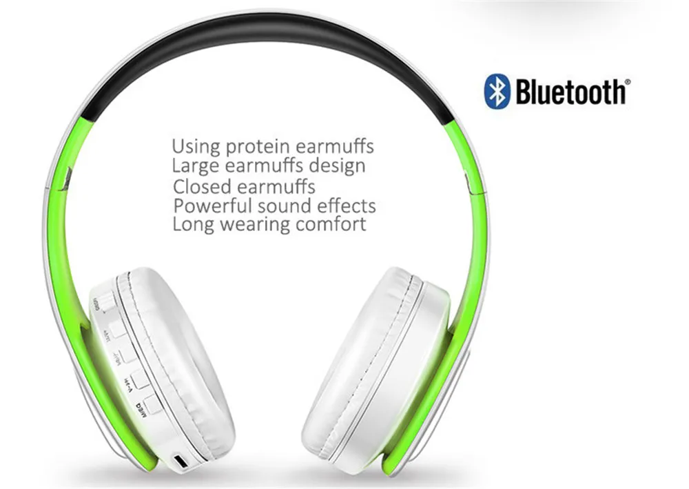 Беспроводные наушники, Bluetooth наушники, музыкальные наушники, Складная Bluetooth гарнитура с микрофоном, стерео наушники для мобильного телефона