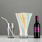 50 шт., Разноцветные Одноразовые соломинки в полоску, 8 дюймов