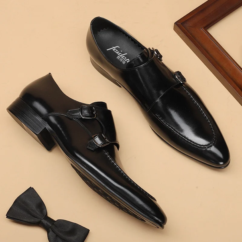 Новые итальянские Мужские модельные туфли из натуральной кожи декоративная