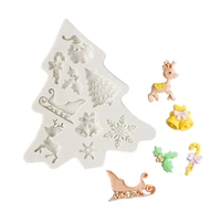 christmas reindeer bell fondant biscuits silicone mold kitchen baking chocolate pastry candy clay making cupcake decoration tool