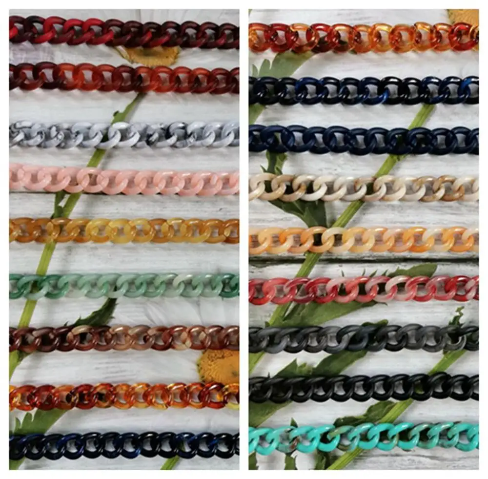 1 0 метр 13*15 мм акриловые Цепочки Сумка нити связаны ожерелье Запчасти для женщин