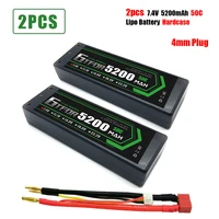 gtfdr 5200mah 4mm lipo battery 7 4v 50c 2s lipo rc battery deans xt60 ec5 for rc evader bx car truck truggy buggy helicopt