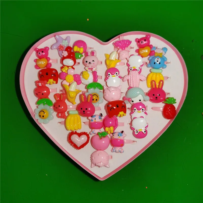 36 шт. Детские Регулируемые кольца в подарочной коробке|Кольца| |