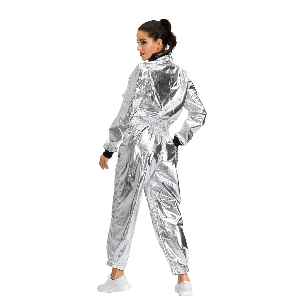 Men Astronaut Alien Spaceman Cosplay Halloween Costumes Carnival Party Adult Women Pilots Outfits Group Couple Matching Clothes