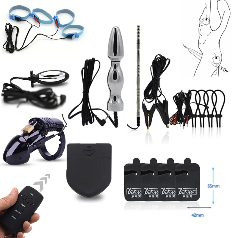 Набор с электрошоком SM Анальная пробка для пениса клетка массажная подушка