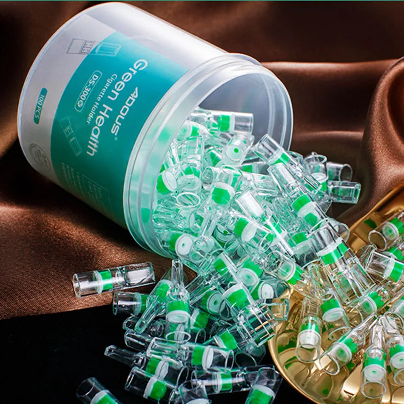 

100pcs Set Disposable Cigarette Filter Pipe Tobacco Cigarettes Reduce Tar Filters Holder Cleaning Container Smoking Accessories