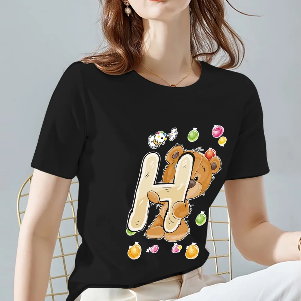 Женская футболка женская одежда черная Повседневная куртка с принтом медведя G