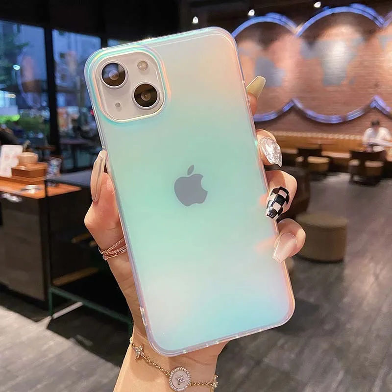 

Luxury Matte Laser Aurora Phone Case for iPhone 13/13 Pro/13 Pro Max Smartphone Hybrid Ammor Shockproof Cover for iPhone 13 Case
