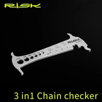 risk 3 in 1 bicycle chain checker stainless steel cycling bolt measuring chain hook bicycle repair tool