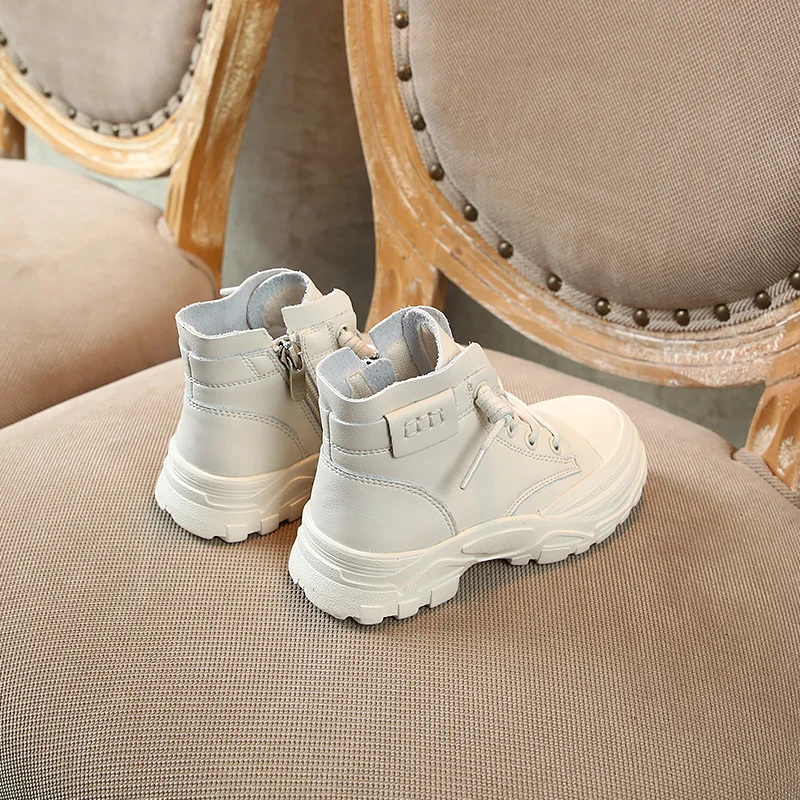 Новая Осенняя детская кожаная обувь для мальчиков спортивная девочек удобная