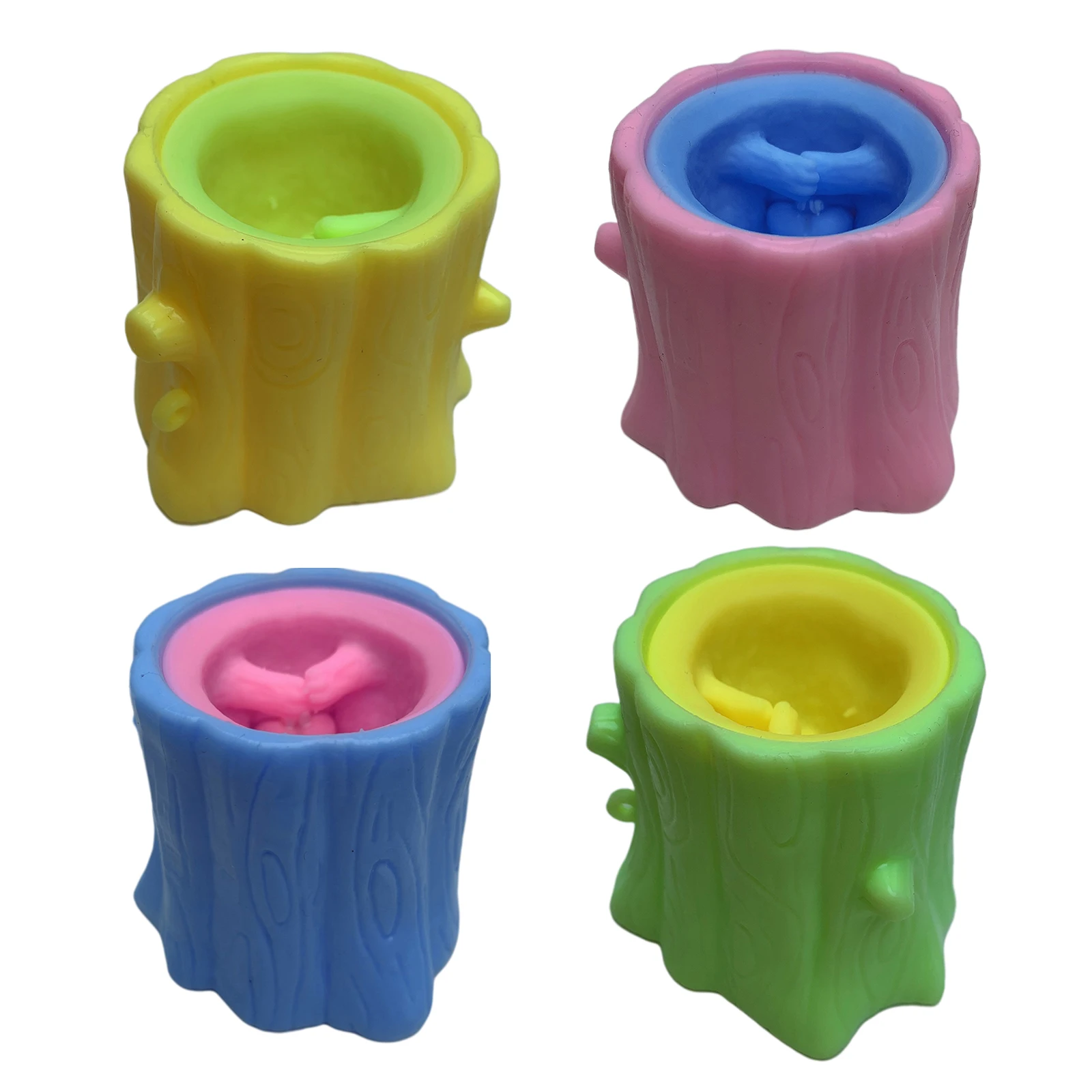 

1pc Fun Squeeze Squirrel Cup Antistress Sensory Fidget Toy Tree Stump Cute