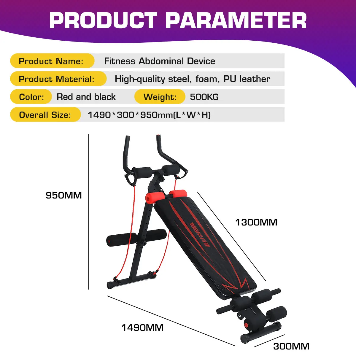 

Upgrade Folding Sit Up Bench Abdominal Board Machine Home Gym Sport Workout Push Up Training Exercise Muscles Fitness Equipment