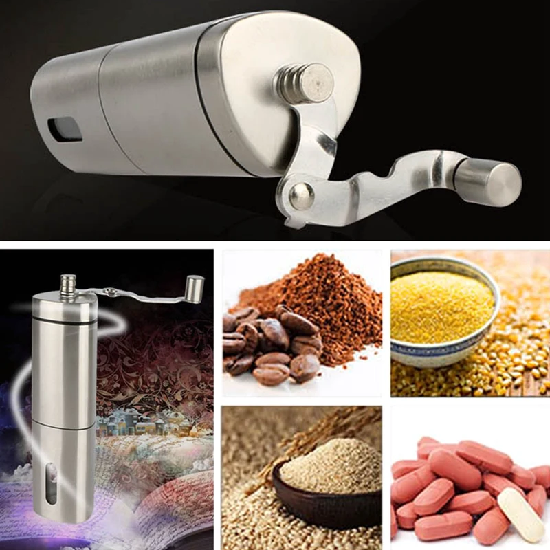 

Household Hand Crank Coffee Grinder Triangle Stainless Steel Grinder Hand Grinder Coffee Bean Grinder Portable Tool