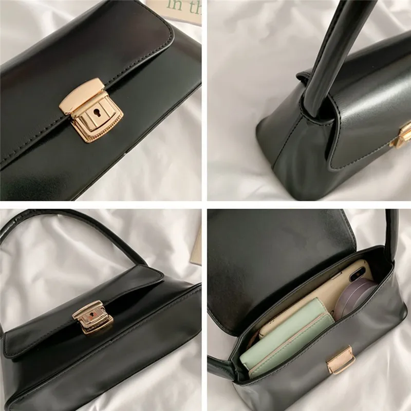 Ретро сумка сумки на плечо для женщин из искусственной кожи сумочка багет