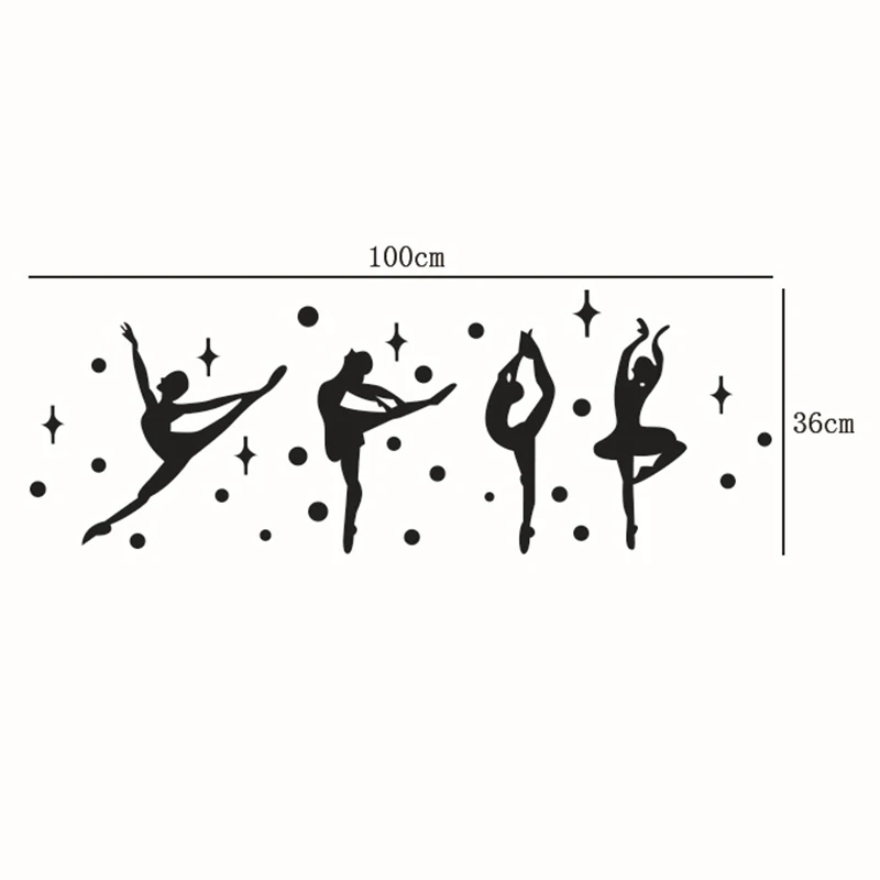 Танцовщица балета 3D зеркальные настенные наклейки для украшения дома DIY Декор