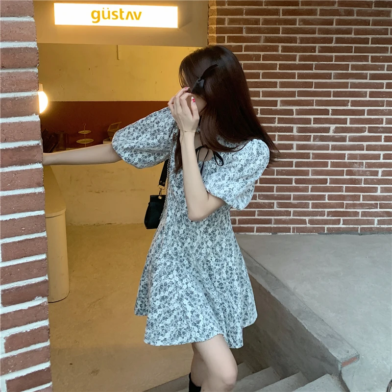 

Floral Dress 2021 New Summer Women's Clothing Design Sense Waist Small First Love French Small Fresh Skirt Dresses For Women