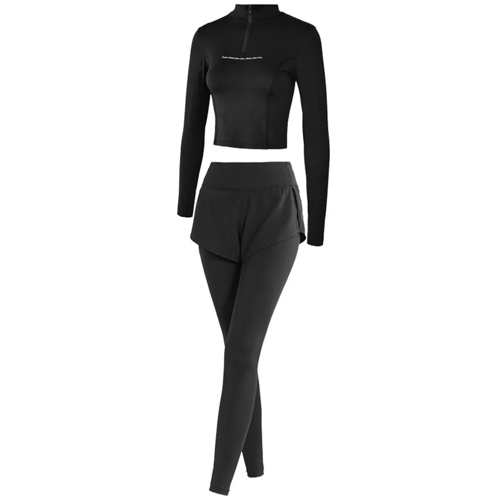 

Seamless Women Yoga Set Workout Sportswear Gym Clothing Fitness Long Sleeve Crop Top Leggings Sports Suits With 2-piece set