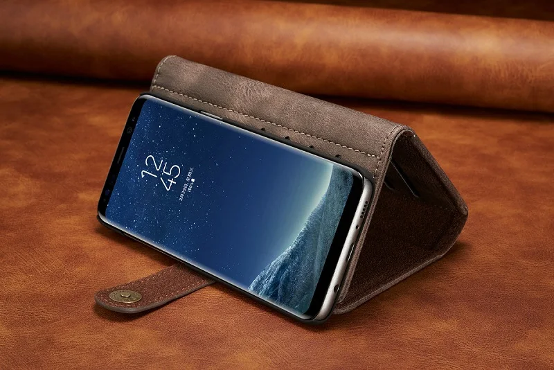Для samsung S8 S9 S10 S7 edge S10e Чехол-книжка двойной складной кошелек Магнитный чехол для samsung Note 8 9 10 Plus ретро кожаный чехол