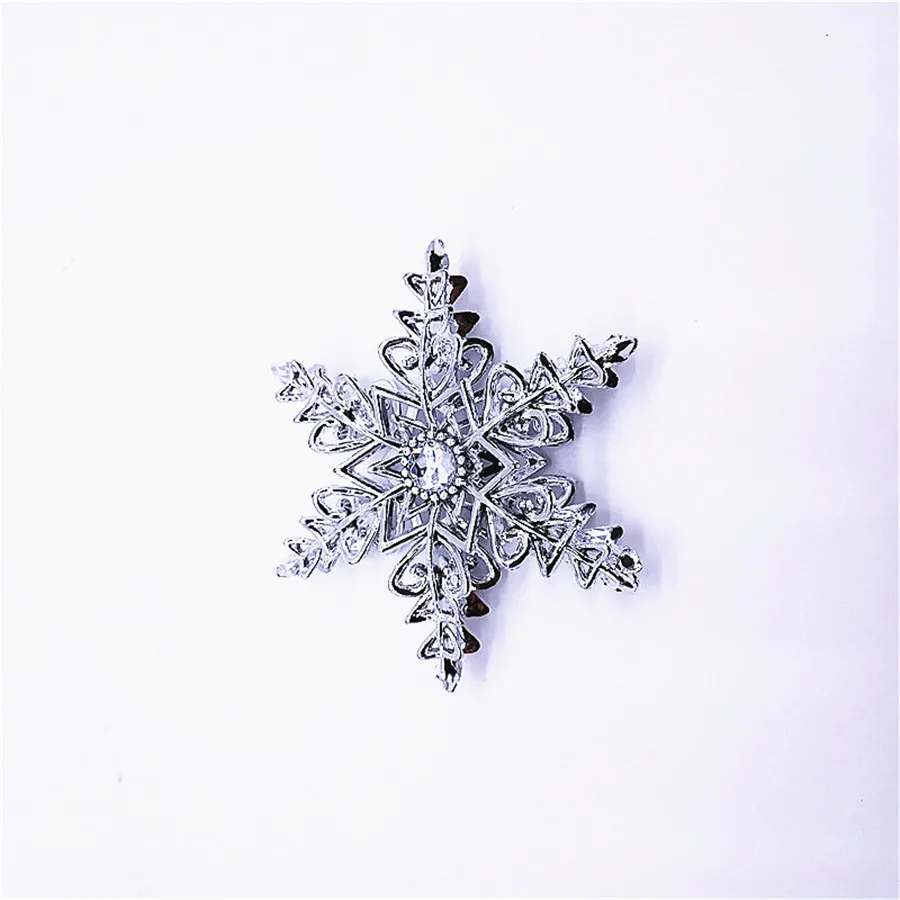 12 5 см DIY Пластиковые серебряные поддельные снежинки для дома Рождество