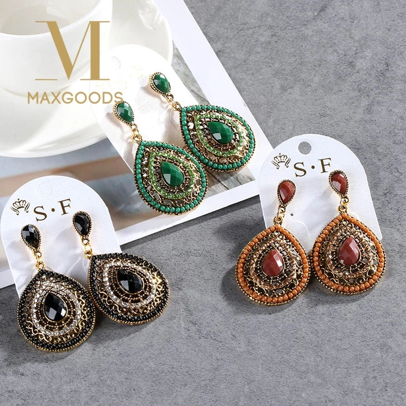 Этнические разноцветные бусины из смолы крупные винтажные массивные Висячие