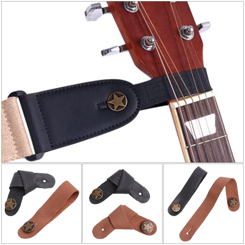 1pc 2020 braun schwarz leder gitarre strap halter taste safe lock für akustische elektrische klassische gitarre bass zubehör dropship free g