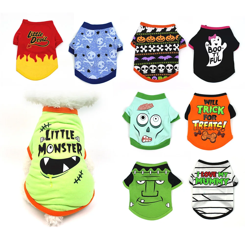Одежда с принтом в виде собак Хэллоуин Рубашка рисунком Собаки для домашних