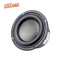ghxamp hifi 4 inch subwoofer bass speaker carbon fiber cone woofer speaker 4ohm 40w low frequency for home car audio unit 1pc