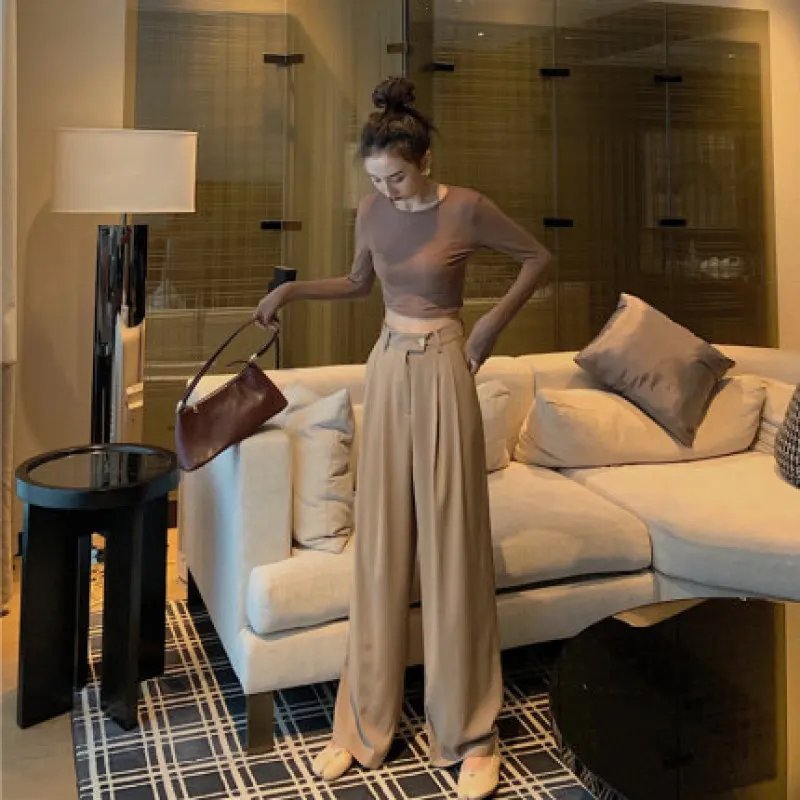 YAMDI 2020 новые корейские стильные осенние женские брюки с высокой талией зимний