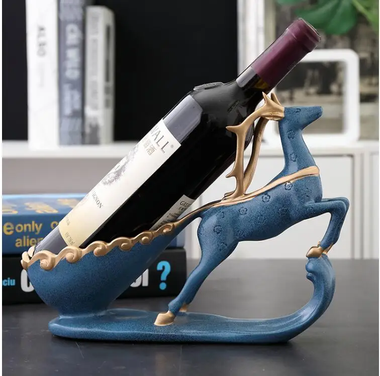 

European Resin Deer Wine Rack Jewelry Key Storage Box Ornaments Livingroom Table Furnishings Decoration Office Figurines Crafts