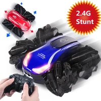 double side driving stunt dump 4wd rock crawler remote control toys electric stunt drift car with flash lights kids toy gift rtf
