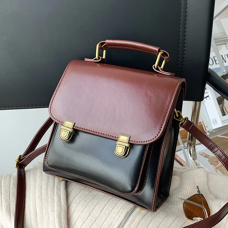 

Vintage Backpack Female Pu Leather Bag Women's Backpack Fashion School Bag for Girls High Quality Leisure Shoulder Bag Sac A Dos