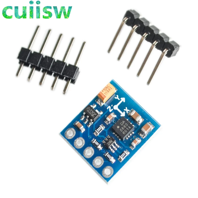 Магнитный сенсорный модуль для Arduino IIC Board HMC5883L 3V-5V Three 3 | Электронные компоненты и