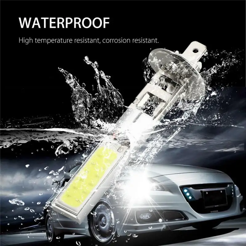

2pcs Auto LED Headlights Car Fog Lamp Bulbs for H3 H1 High Low Beam Light Bulbs COB Waterproof 6000K White Lamp Car Accessories