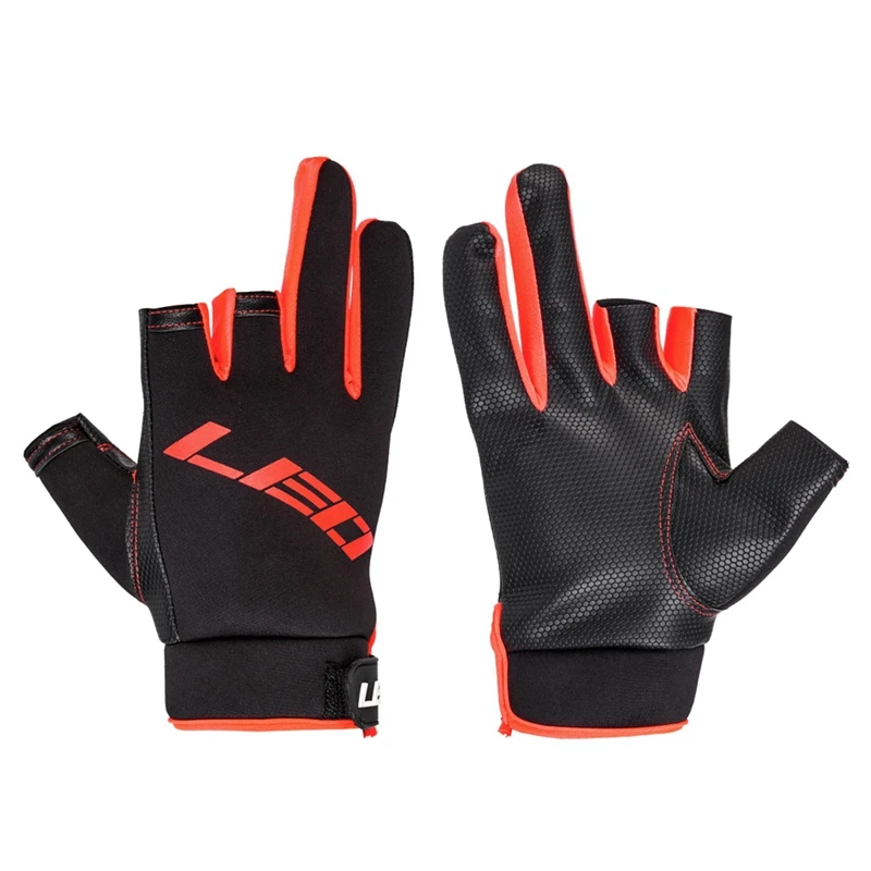 

Рыболовные Перчатки LEO, зимние спортивные кожаные рыболовные перчатки с 3 полупальцами, мягкие Нескользящие эластичные рыболовные перчатки...
