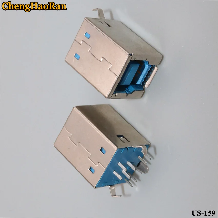 ChengHaoRan 2 шт./лот USB 3 0 гнездовой/гнездовой разъем BF 180 градусов штекер Тип B