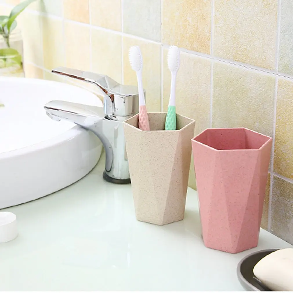 Креативная ромбовидная пшеничная соломенная чашка держатель для зубной щетки