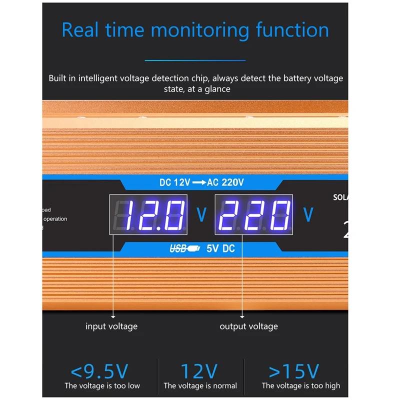 Инвертор солнечной энергии 2000 Вт 1000 12 В постоянного тока в 220 переменного