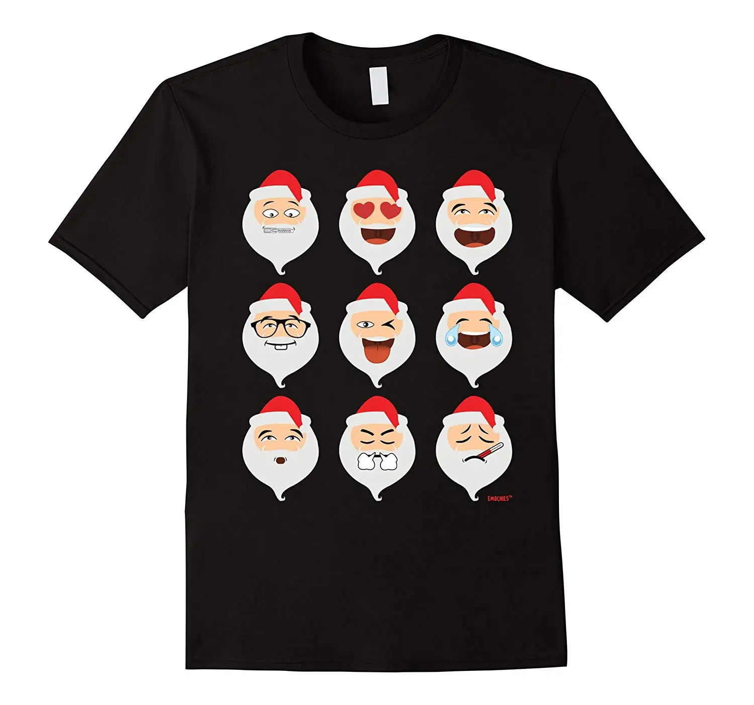 

Funny Cute Santa Clause Faces Christmas Gift Mens T-Shirt. Summer Cotton Short Sleeve O-Neck Unisex T Shirt New S-3XL