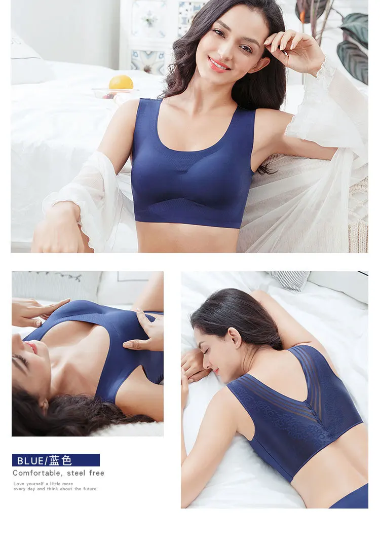 No Rims Sexy Lingeries Underwears Women bras plus size 7XL One piece Sleep Lace Beautiful back comfort Bra women's Vest