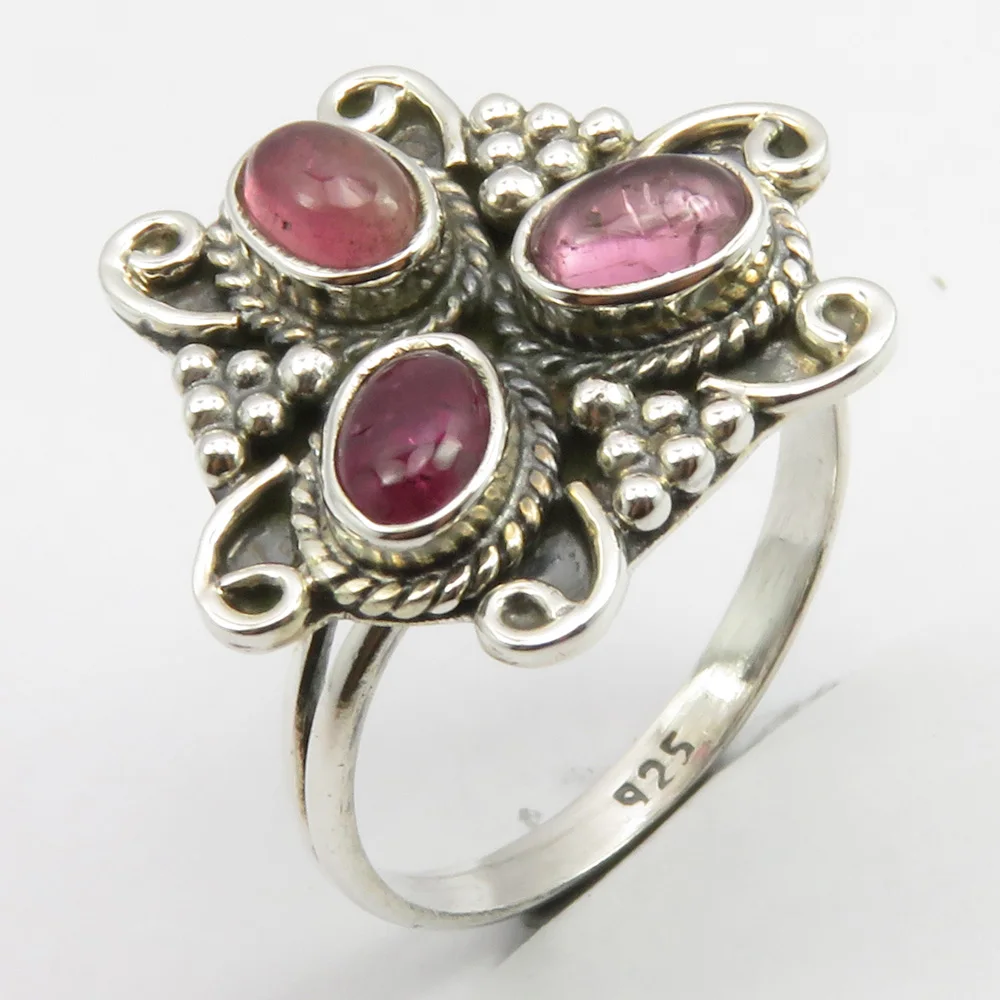 Натуральное турмалиновое кольцо на палец Sz 8 25 новый драгоценный камень|Кольца| |