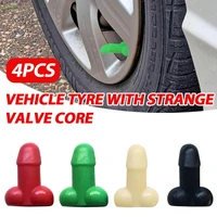 4pcs prank penis_shaped tire cap luminous penis_dick car wheel tire valve stem cap dust cover fits cars trucks bikes motorcycles