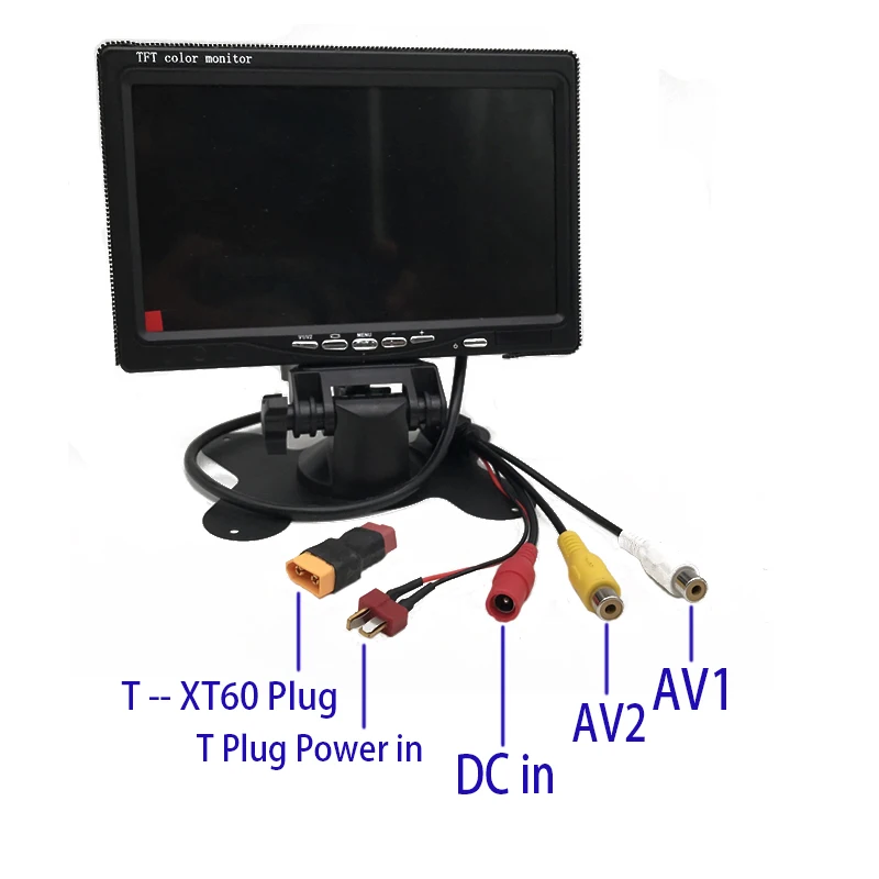 Видеомонитор 5 8G FPV не синий экран 7 дюймов 1024x600 цветной TFT ЖК-дисплей с
