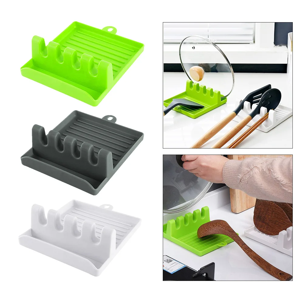 

Cooking Spoons Pad Rest Spatula Silicone Fork Spatula Rack Shelf Organizer Chopsticks Holder Kitchen Utensil Tools Non-slip Tidy